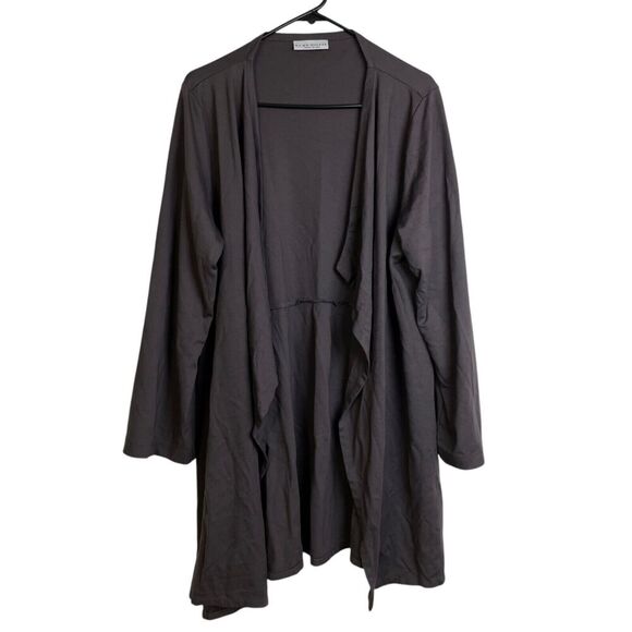 Bryn Walker Modal Cardigan Sweater Medium Brown Open Front Waterfall Stretch * - Picture 1 of 14